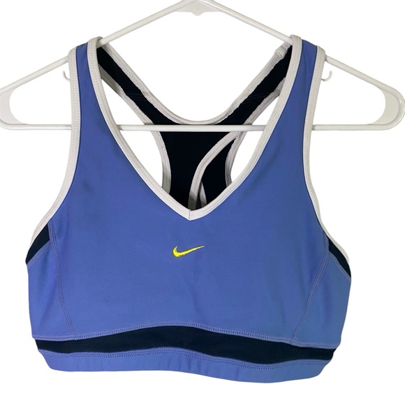 Nike Womens Blue Vintage Racerback Sports Bra Medium - Picture 1 of 4